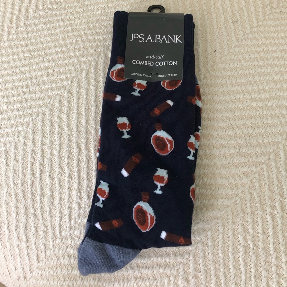 NWT Jos A Bank  - Whiskey/Cigar Print Men’s Socks